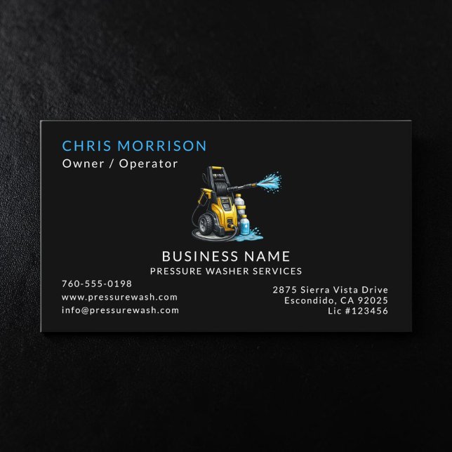 Carte De Visite Services de nettoyeur haute pression (Créateur téléchargé)