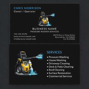 Carte De Visite Services de nettoyeur haute pression Professionnel