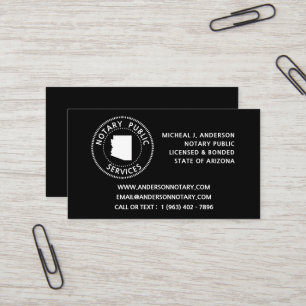Carte De Visite Services de notaire public en Arizona