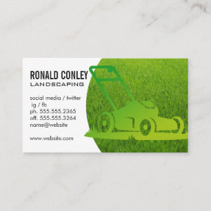 Carte De Visite Services de paysagisme   Icône de tondeuse à gazon