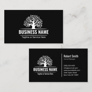 Carte De Visite Services de paysagisme professionnels Logo Arbre B