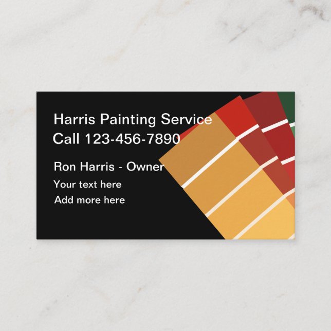 Carte De Visite Services de peintre simple (Devant)