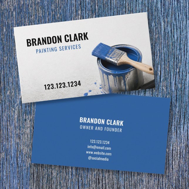 Carte De Visite Services de peinture classique avec un bidon de pe (Créateur téléchargé)