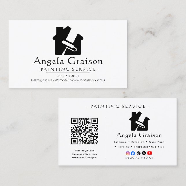 Carte De Visite Services de peinture d'intérieur et d'extérieur (Devant / Derrière)
