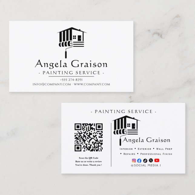 Carte De Visite Services de peinture d'intérieur et d'extérieur (Devant / Derrière)