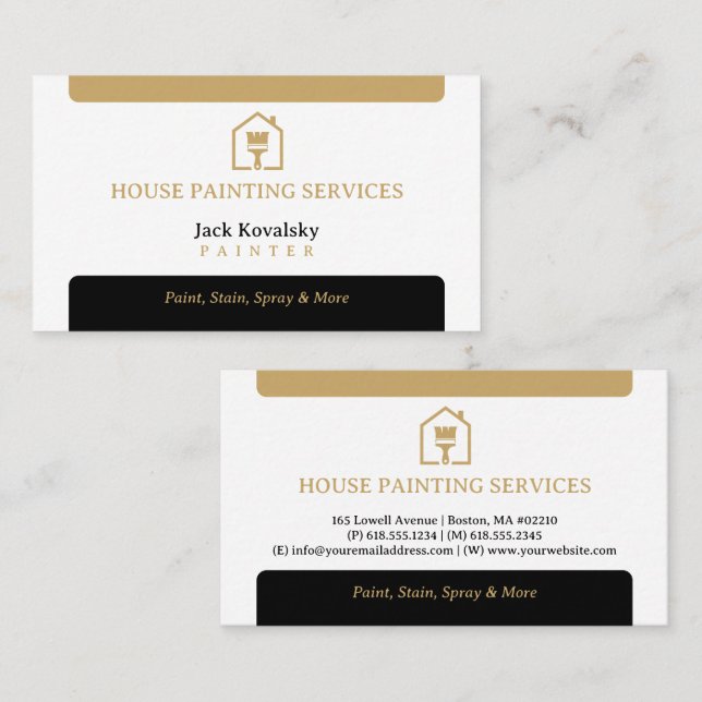 Carte De Visite Services de peinture maison | Paint Rollel (Devant / Derrière)