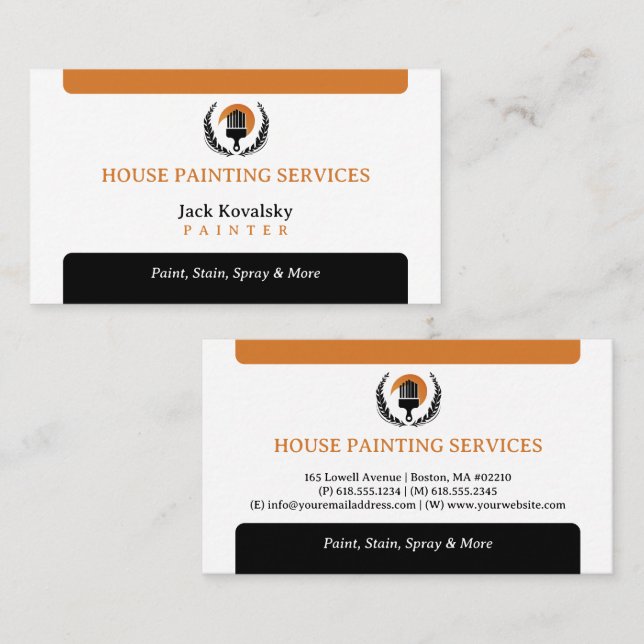 Carte De Visite Services de peinture maison | Paint Rollel (Devant / Derrière)