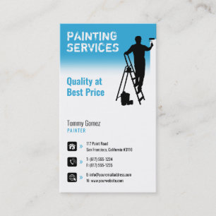 Carte De Visite Services de peinture   Peintre au travail