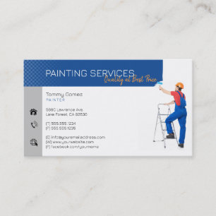 Carte De Visite Services de peinture   Peintre au travail