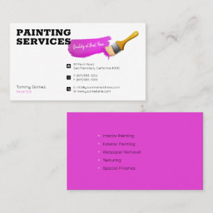 Carte De Visite Services de peinture Peintre au travail
