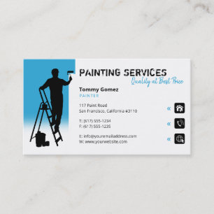 Carte De Visite Services de peinture   Peintre au travail
