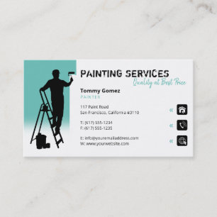 Carte De Visite Services de peinture   Peintre au travail lumière 