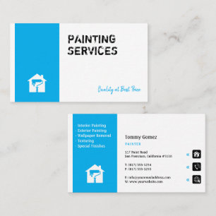 Carte De Visite Services de peinture Peintre au travail Rose