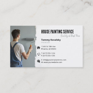 Carte De Visite Services de peinture Peintre au travail Rouge