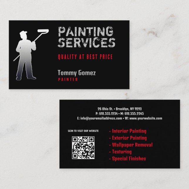 Carte De Visite Services de peinture | Professionnel (Devant / Derrière)