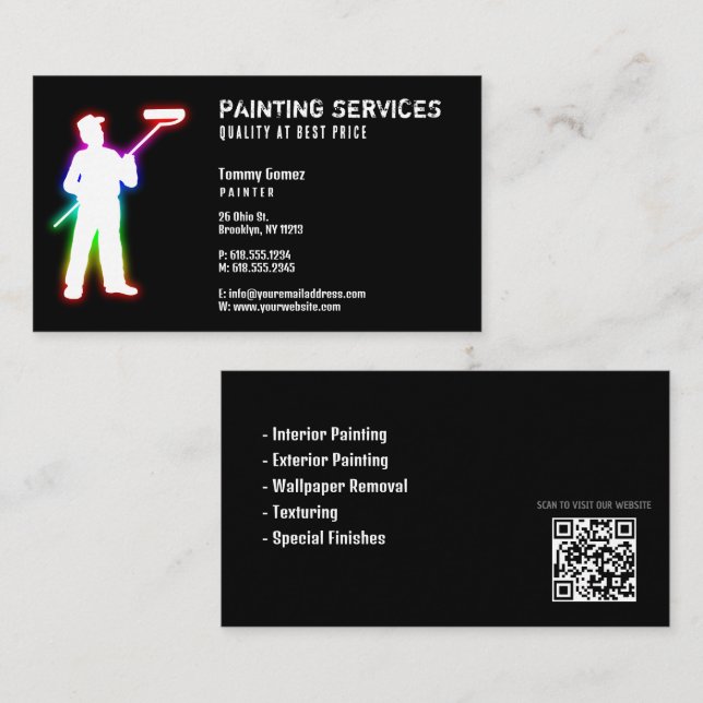 Carte De Visite Services de peinture | Professionnel (Devant / Derrière)