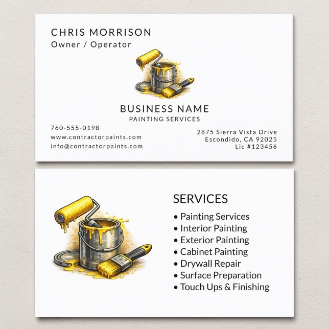 Carte De Visite Services de peinture professionnel (Créateur téléchargé)