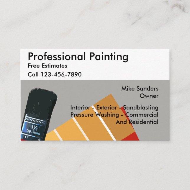 Carte De Visite Services de peinture professionnelle (Devant)