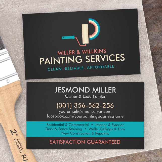 Carte De Visite Services de peinture professionnelle - Bus pour pe (Créateur téléchargé)