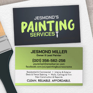 Carte De Visite Services de peinture professionnelle - Peintre de 