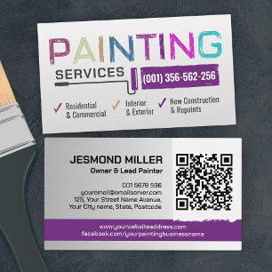 Carte De Visite Services de peinture professionnelle - Peintre de 