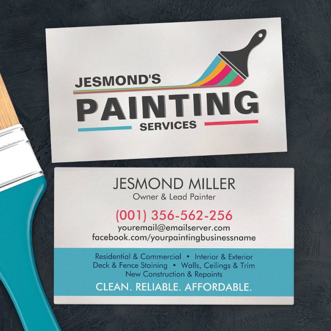 Carte De Visite Services de peinture professionnelle - Peintre de  (Créateur téléchargé)