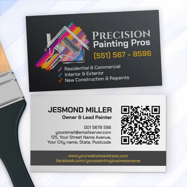 Carte De Visite Services de peinture professionnelle - Peintre en  (Créateur téléchargé)