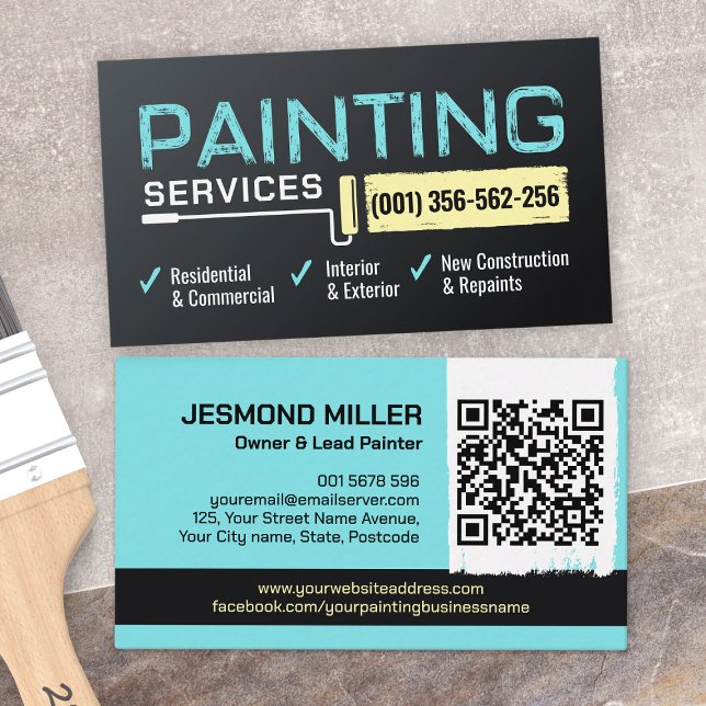 Carte De Visite Services de peinture professionnels - Peintre en b (Créateur téléchargé)