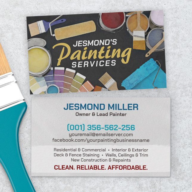 Carte De Visite Services de peinture professionnels - Peintre en b (Créateur téléchargé)