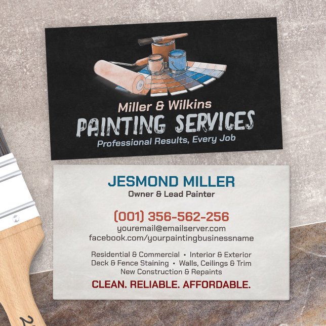 Carte De Visite Services de peinture professionnels - Peintre en b (Créateur téléchargé)