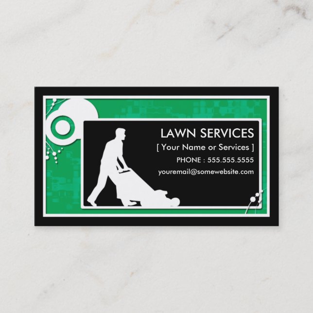 Carte De Visite services de pelouse : schéma bloc (Devant)
