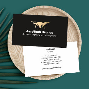 Carte De Visite Services de photographie de drone aérien Gold et B