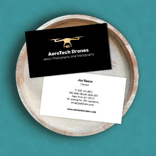 Carte De Visite Services de photographie de drone aérien Gold et B
