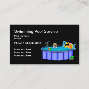 Carte De Visite Services de Piscine Simples