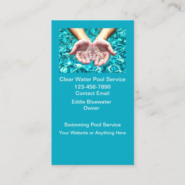 Carte De Visite Services de Piscine Vertical (Devant)