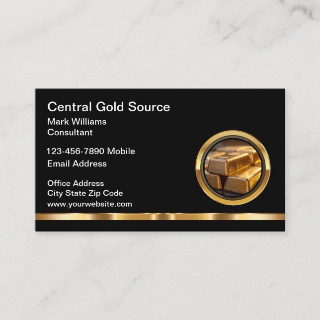 Carte De Visite Services de placement de l'or Classy (Devant)