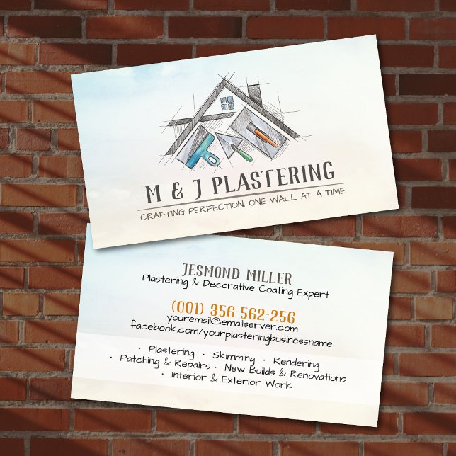 Carte De Visite Services de plâtrage Plafonds professionnels (Créateur téléchargé)