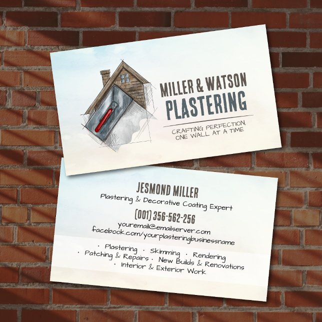 Carte De Visite Services de plâtrage Plafonds professionnels (Créateur téléchargé)