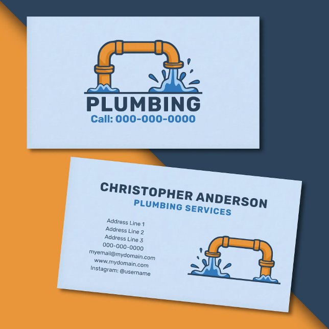 Carte De Visite Services de plomberie (Plumbing Services Business Card)