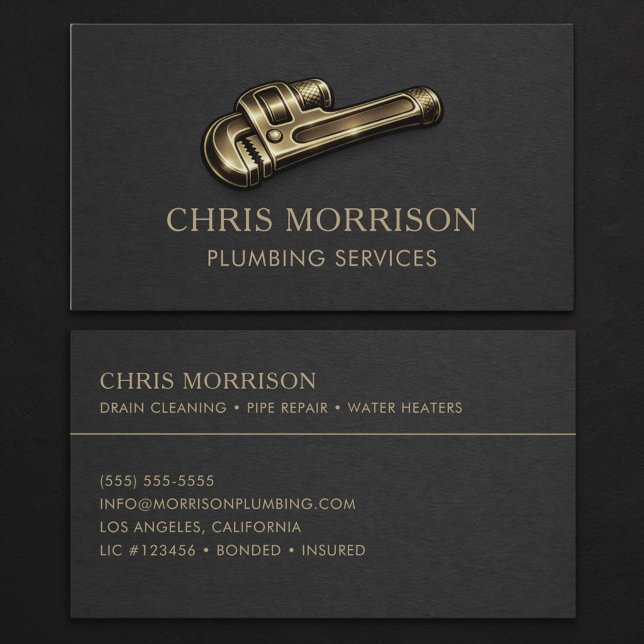 Carte De Visite Services de plomberie Clé Professionnel (Créateur téléchargé)
