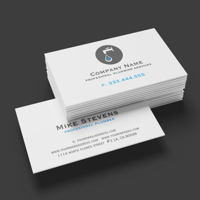 Carte De Visite Services de plomberie professionnels (Créateur téléchargé)