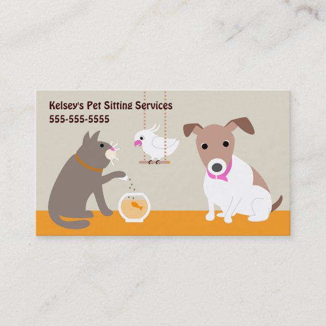 Carte De Visite Services de pose d'animaux (Devant)