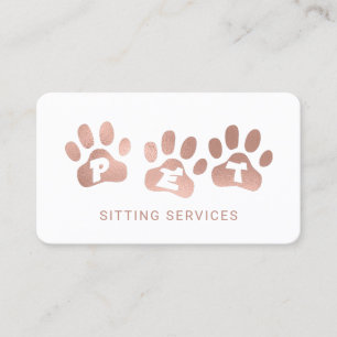 Carte De Visite Services de pose de animaux de compagnie Rose Gold