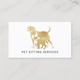 Carte De Visite Services de pose pour animaux de compagnie Gold & 