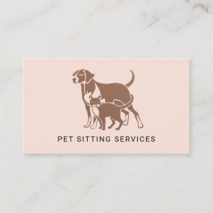 Carte De Visite Services de pose pour animaux de compagnie Rose Go