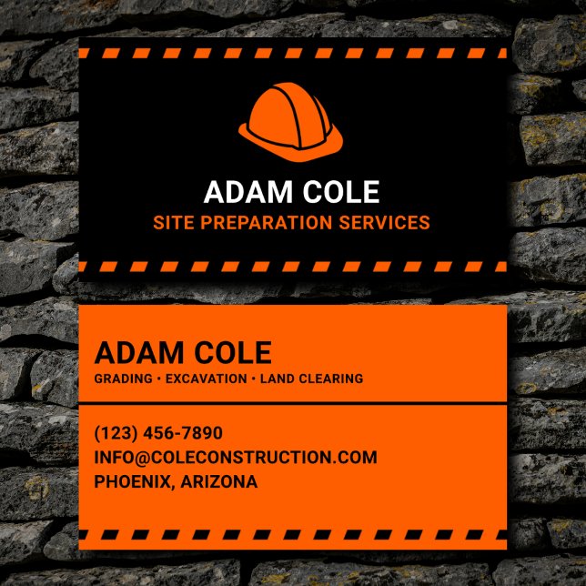 Carte De Visite Services de préparation de site Casque Orange (Créateur téléchargé)