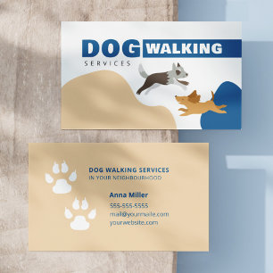 Carte De Visite Services de promenade de chien mignon / Promeneur