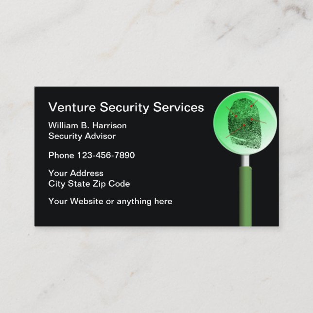 Carte De Visite Services de protection de la sécurité (Devant)
