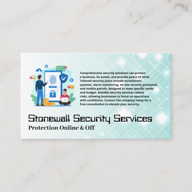 Carte De Visite Services de protection en ligne de sécurité mobile (Devant)