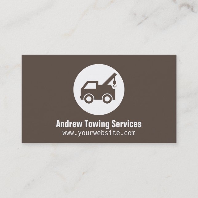 Carte De Visite Services de remorquage de camion marron minimalist (Devant)